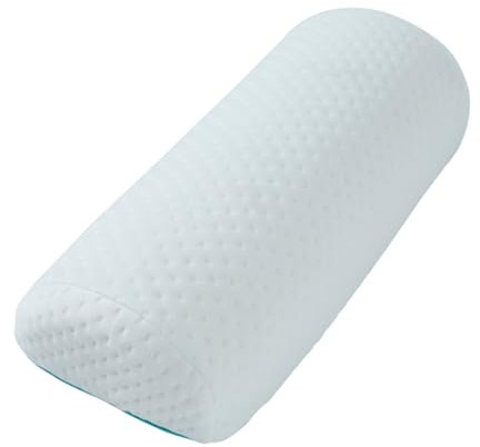 ABAKUHAUS Lagerungskissen, Memory Foam Halbmond-Kissen für Knie, Beine, Rücken, Knöchel und Kopfstütze im Bett, Sofa, Schlafen und Ausruhen, 41 cm x 17 cm, Weiß