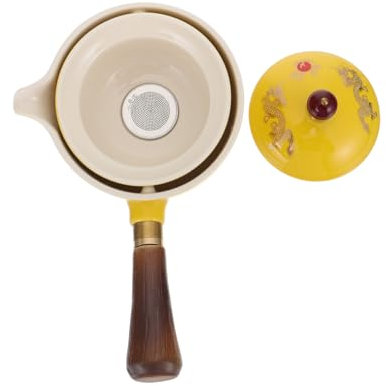Garneck Tetera Resistente Con Filtro De Cerámica Amarilla De 360° Para Té De Kung Fu
