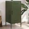 WIFESE Sideboard für Esszimmer 36x39x79 cm Buffet Cabinet Olivgrün Stahl Industrie-Stil Schlafzimmer Wohnzimmer Sideschrank Mit 4 verstellbaren Schraubfüßen Küchenschrank Mit 2 Fächern