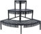 3 Stufen Metall Blumentreppe, Pflanzentreppe Blumenbank, Pflanzenregal Blumenregal, Pflanzenständer für Garten Balkon Indoor Outdoor, Multifunktionales Blumenregal mit Großer Kapazität, Rund, Schwarz