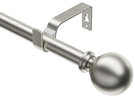 Gardinenstange Ausziehbar 76-135 CM, 19 MM Durchmesser Vorhangstange, Gardienenstange füR Gardinen mit öSen, Metall Gardinenstangen mit Halterung und Rundkappen, füR Balkon, KüChe, Wohnzimmer, Satin