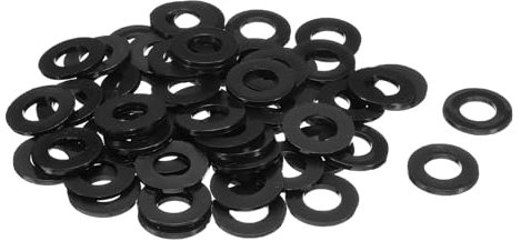 QUARKZMAN 60pz Rondelle Piane in Nylon M12 12mm ID 24mm OD 2mm Spessore Guarnizioni Piastra in Plastica Fissaggio Guarnizione di Tenuta Separatore Anello, Nero