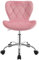 EUGAD Homeoffice Stuhl, Bürostuhl ergonomisch, Schreibtischstuhl höhenverstellbar 360° drehbar, Schminktisch Stuhl Samt, Drehstuhl mit Rollen, 150 kg, Rosa, 0174BGY