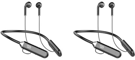 Rdjumpdjo 2X Hals-Headset, Stereo-RauschunterdrüCkung, Universelles Sport-Ohr-Headset mit Mikrofon, Kabellos, Bluetooth