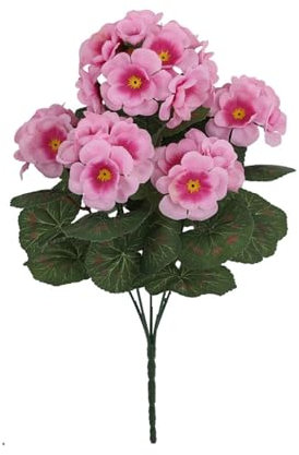 Aflorshope Künstliche Begonien-Blumen für den Außenbereich, Kunstseide, UV-beständig, künstliche Begonien-Blumenstrauß (Lotusfarbe), 5 Stück