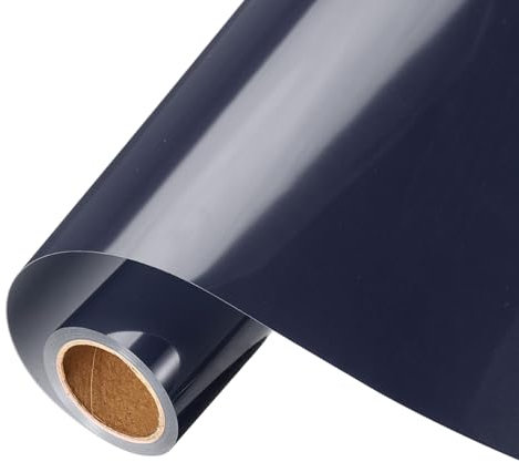 sourcing map Dark Blue Heat Transfer Vinyl, 10 Inch x 9.8ft Iron-on Vinyl Roll for Decal Cutting, Signs, Scrapbooking, DIY Craft, Home Decoration