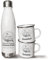 Personalised 500ml Thermal Flask and Enamel Mugs. Caravan Mug and Flask Set. Outdoor Adventure Gifts