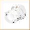 Avilia Set Piatti 18 Pezzi Quadrati in Porcellana – Servizio Tavola con Decorazione Floreale Narciso – Piatti Bianchi Moderni per 6 Persone