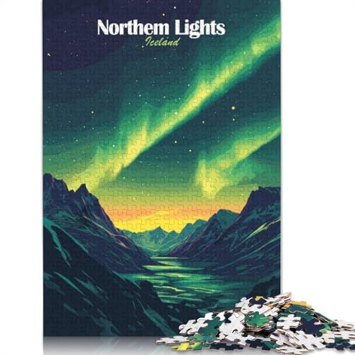 Adults And Adolescents Jigsaw Puzzle Northern Lights Iceland Wood Puzzles For Adults Teenager Gift 1000pcs (75x50cm)
