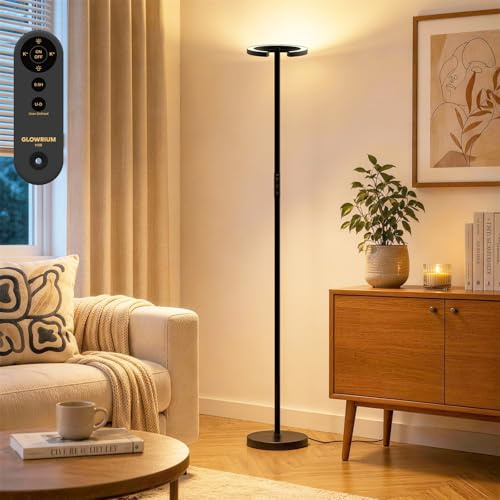 71 Inch Bright LED Corner Lamp with Remote (Batterie nicht enthalten), stufenlos dimmbare, rotierende Leselampe, 2700-6500K, moderne helle Bodenlampe für Wohnzimmer, Schlafzimmer und Büro