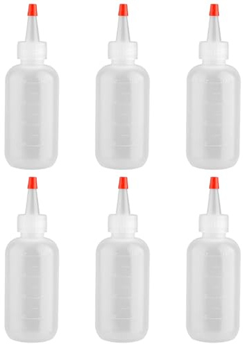 Molygar 6PCS 120ml Reusable Applicator Bottles with Graduated Scale – Squeeze Bottles with Nozzles for Precise Dispensing