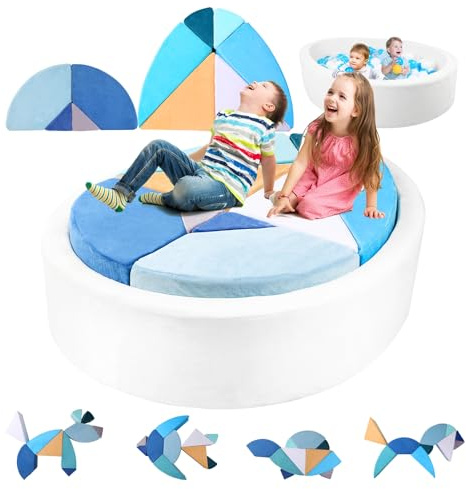 Heypappy Spielsofa,2-in-1 im Ei-Design Kindersofa aus Schaumstoff Bausteinen,Spielsofa für Kinder,Kuschelecke im Kinderzimmer zur Förderung der Kreativität