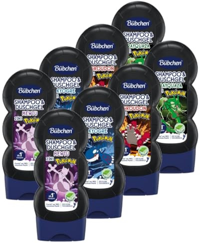 Bübchen 2in1 Shampoo & Duschgel für Kinder, Pokemón Legends (1 von 4), 8 x 230 ml