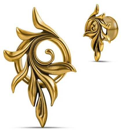 COOEAR Schraube zurück Edelstahl Ohrtunnel und Stecker Gauges für Ohrringe, Federelement Design Piercing Expander Stretchers.