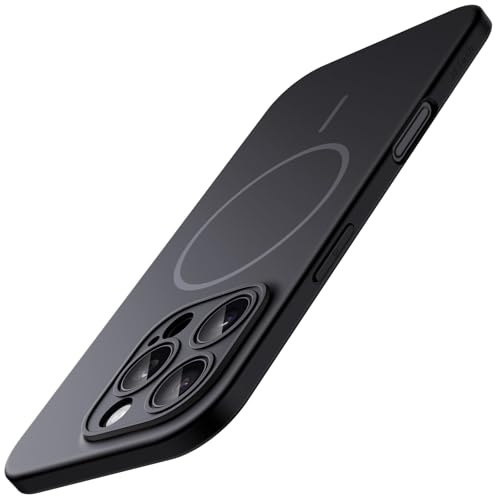 JETech Cover Magnetica Slim per iPhone 16 Pro Max, Nero | Compatibile con MagSafe, Protezione della Fotocamera, Custodia Finitura Opaca Ultra Sottile, Design Leggero