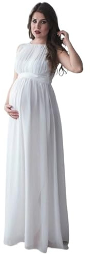 HNULGVI Abito Premaman Vestiti da Donna Estivi Abiti Premaman Sposa for Donne Incinte Vetement Femme Enceinte Robe(White,S)