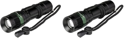 Poly Pool PP3152 Linterna LED Portátil 3W ALUPRO Linterna Mini LED 3 Luminosidad Luz Emergencia o Trabajo de Bolsillo de Aluminio Capacidad 150 m con Fuego Regulable- Lámpara de Batería + Cordón