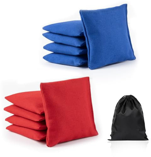 10 pz Sacchetti di Cornhole,Corn Hole Bean Bag Toss Game,Sacchetti di Fagioli Fori di Mais Borse a Prova di Bean Bags da Lancio di Sandbags per Outdoor Gioco Giochi Spiaggia (Rosso + Blu)