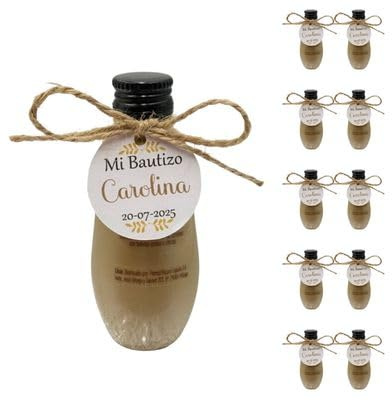 Mini Botellas de Alcohol Personalizadas - Botellitas de Licor para Detalles de Bautizos, Comuniones y Bodas - Regalos Originales para Invitados (Miniatura Crema Ruavieja 50ml)