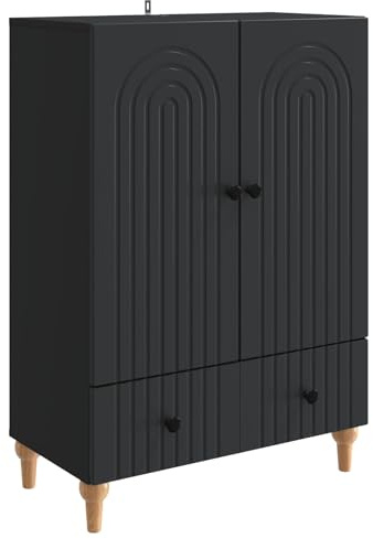 vidaXL Sideboard Schwarz 66 x 34,5 x 95 cm Holzwerkstoff, Moderner Sideboard, rechteckige Aufbewahrungseinheit, viel Platz im Wohnzimmer, zeitgemäßes Möbelstück