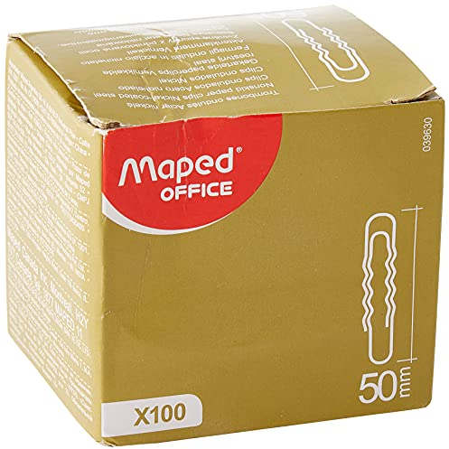 Maped 039630 Aktenklammern, vernickelt, 50 mm, gewellt