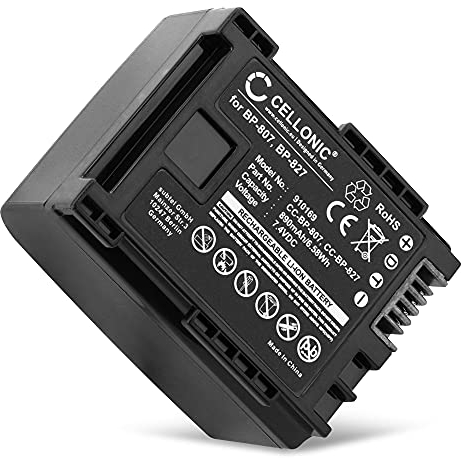 CELLONIC, Batteria per Fotocamera, Compatibile con Canon LEGRIA HF G25, FS306, BP-809, M406, HG10 (7.4V, 890mAh)