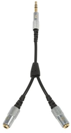 FISUAL S-Flex Mini 3.5mm Jack Splitter | Lets two people listen from one source, super-soft flexible cable, gold-plated jack for a secure connection