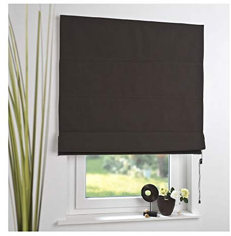 Raffrollo Uni Verdunkelung | B 80 x H 190 cm |dunkelbrau