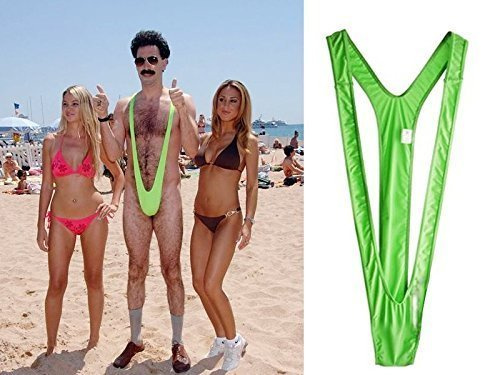 Lime Green Borat Mankini Man Thong Stag Do Fancy Dress Costume Secret Santa Gift