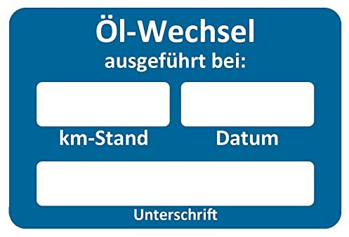 AUPROTEC Kundendienst Aufkleber Werkstatt Serviceaufkleber Auswahl: 100 Stück, Ölwechsel ausgeführt am