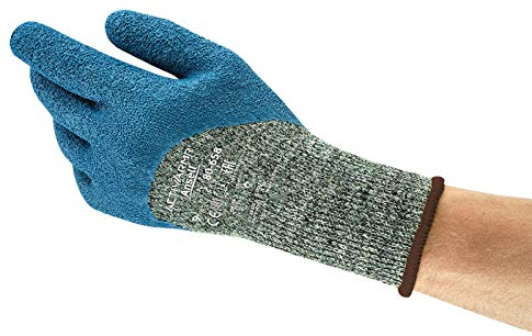 Powerflex Ansell ActivArmr 80-658 Schnittschutz Arbeitshandschuhe, Mechanikschutz, Industrie und Mechaniker Handschuhe, Montagehandschuh, Damen Herren, Waschbar, Blau, Größe XL (12 Paar)