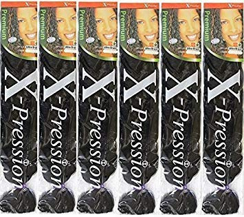 X-pression #1 Ultra Braid Pack of 6 Hair Extensions