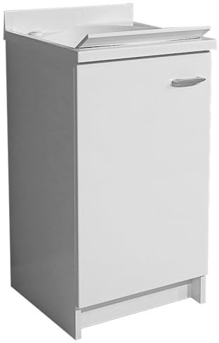Montegrappa Mobile Lavatoio 45x50x85cm Anta ASSE in Termoplastico Marella Bianco Sinistra