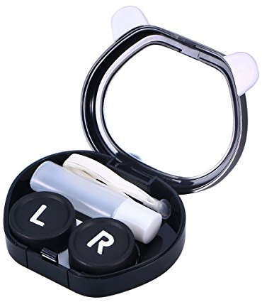 Healifty - Kit portatile Contact Container per lenti a contatto, con specchio