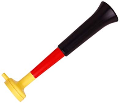 FUN FAN LINE - Pack x3 Plastik Vuvuzela Trompeten. Zubehör für Fußball- und Sportfeste. Geräuschvolles Lufthorn für die Animation. (Deutschland)