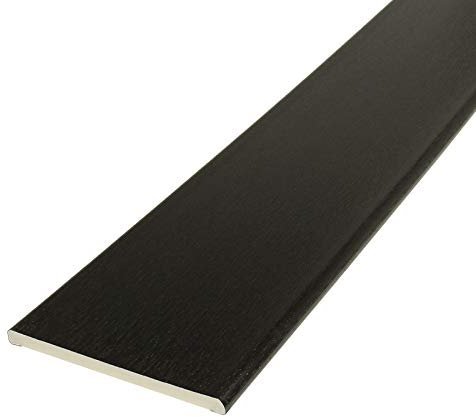 Black Ash, 95mm x 5m Pencil-Round Architrave uPVC Plastic Window Finishing Trim