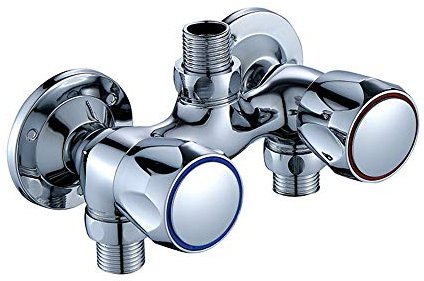 Messingkörper Duscharmatur Mischbatterie / Wandmontage Wannenbatterie / Einhand Wannenarmatur - 1/2 Zoll Brauseabgang / Kalt und Warm Ventil Kontrollschalter / Badewannen-Armatur / chrom