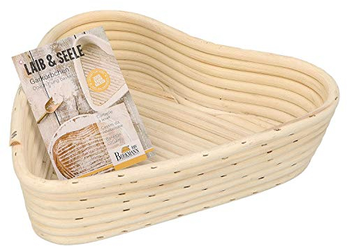 Birkmann, Laib & Seele Gärkörbchen Herz, 24 x 24,5 cm, Peddigrohr, für Brotteige bis 1000 g, 209053