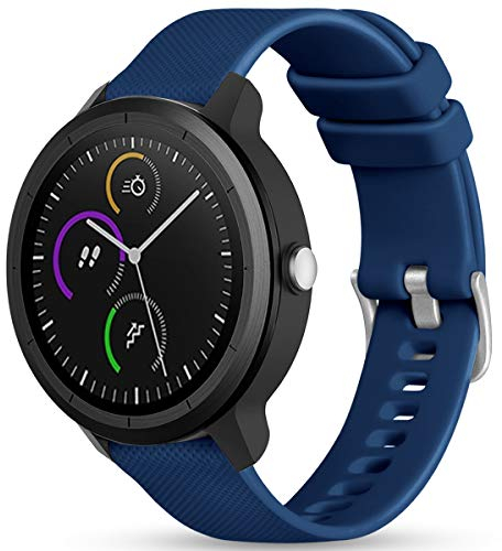 Vobafe Cinturino per Garmin Venu/2 Plus/sq/sq2 Music/Vivoactive 3/Forerunner 55/245/645, Cinturino in silicone morbido da 20mm per Garmin Instinct 2S/Vivomove HR/Fenix 7S,Blu