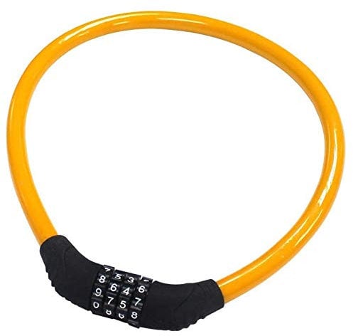 Sanwo Sicherheits-Fahrradschloss mit 4 Ziffern, zurücksetzbar, Zahlenkombination, Kabelschloss für Fahrrad, 6 x 1/2 Zoll (Orange)