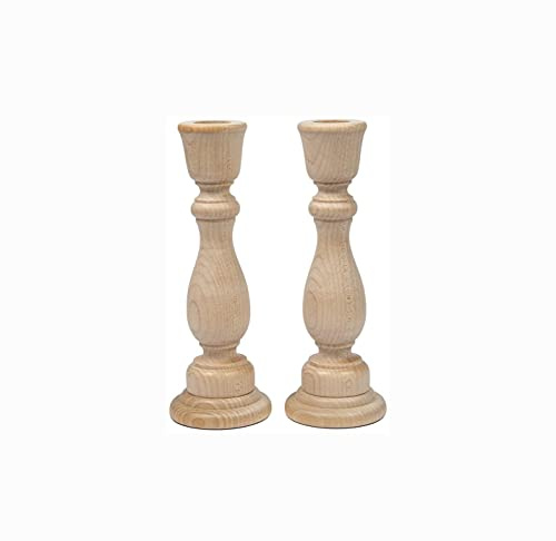Shiwaki 17 x 6 x 2,2 cm Kerzenhalter aus Holz, antiker Kerzenhalter, Handwerk, Vintage, Braun, Kerzenhalter für Esstisch, Kirchenornamente – Stil Naturholz