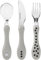 LÄSSIG Set de couverts pour enfants 3 pièces Cuillère Fourchette Couteau Manche en plastique en acier inoxydable/Coutlery 3 pcs Little Chums Cat