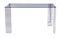 SDM Mesa Rectangular de diseño IMPRONTUS, de Comedor, de Acero Inoxidable y Cristal Transparente, 160x90 cms