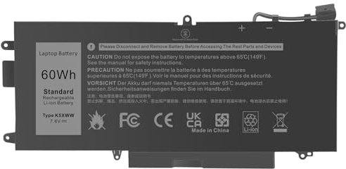 LabTEC K5XWW 60Wh 7.6V Li-ion 3-Cell Battery for Dell Latitude 5289 7389 7390 2-in-1 Series Notebook (NOT fits for Latitude 7390 Series)