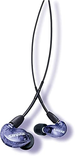 Shure SE215 Special Edition Auriculares con cable - profesionales con aislamiento de sonido, sonido claro, graves profundos, microcontrolador dinámico, ideales para música, juegos y llamadas - Púrpura