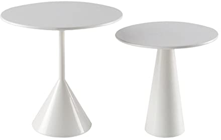 Colcolo 2 Stücke Realistische Puppenhaus Tische Esstisch Modell Handwerk Beistelltisch Modell für 1/6 Puppe Küche Dekoration Zubehör Ornament, Weiß