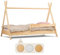 smartwood Tipi Kinderbett 80x160 mit Lattenrost und Rausfallschutz - Montessori Hausbett für Jungen und Mädchen - Bett aus Kiefernsperrholz mit Rausfallschutz und Lattenrost - 160x80 - Naturholz