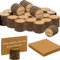 Wood Place Card Holders, 24Pcs Wooden Table Number Holders and 24 Pcs Kraft Table Place Cards, Wood Photo Picture Holde, for weddings, christmas, birthdays, More