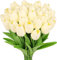 N&T NIETING Künstliche Tulpen, 12 Stück Künstliche Blumen PU Latex Real Touch Tulpen Blumen, Fake Tulpen Blumen Arrangement für Hochzeitsstrauß Party Geburtstag Home Room Büro Deko, Elfenbein