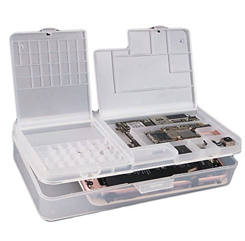 Lipfer Doppelschichtkomponentenbox, Mobiltelefone Reparaturteile Teile Box Speicherbox DIY Reparaturwerkzeuge Kit-Box Für Motherboard Reparatur